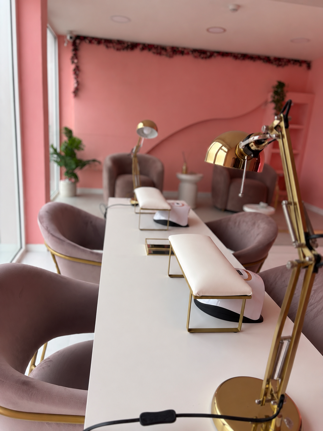 Zona de pedicure do Ocean Pink